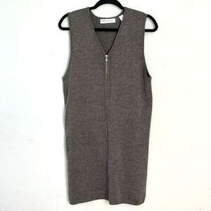 Vintage Lambswool Blend Sleeveless Sweater Knit Dress by Amanda Smith Sz‎ M Gray